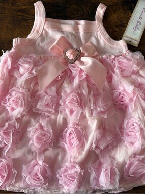 Haute Baby Emma Rose Baby Pink Rosette Sundress for Baby Girls